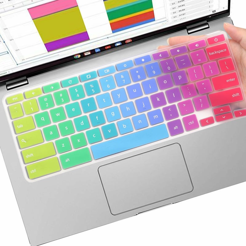 MUBUY-GOL Keyboard Cover for ASUS Chromebook CX1 CR1 CX1100 CX1101 CX1102 CX1400, Chromebook C523NA C434 C433 C433TA C425TA C423 C403 C302 C302CA C223 C214 11.6" 14"(NOT FIT C436 C434 CX1700 CX3 CX34 CX5 CX9) - Image 1